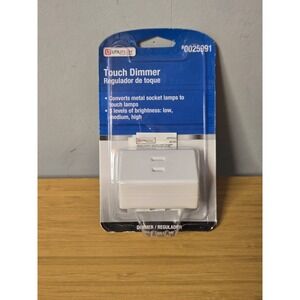 Utilitech White Plug In Touch Dimmer For Lamps. Model# 0025991. 3 Level 200W NEW